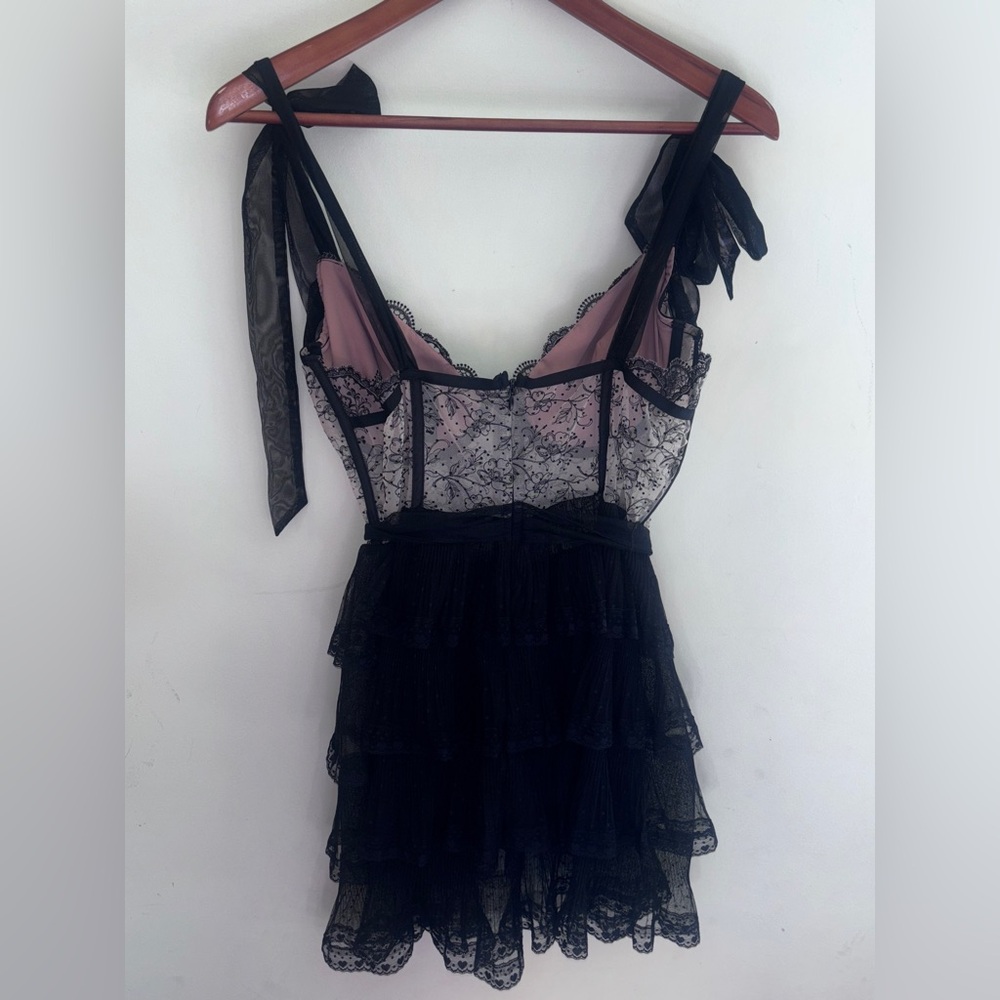 FOR LOVE & LEMONS Freya Slip Black Corset Tulle Dress Size: Large never worn - Picture 6 of 7
